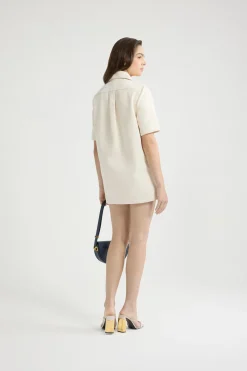 Minikleid mit Reißverschluss aus Baumwolldenim
