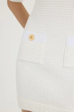 Minikleid mit Wabenmuster aus Baumwolle