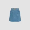 Minirock in A-Form aus Baumwolldenim