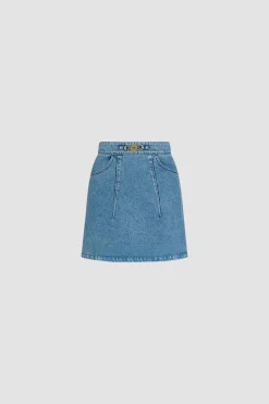 Minirock in A-Form aus Baumwolldenim