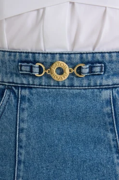 Minirock in A-Form aus Baumwolldenim