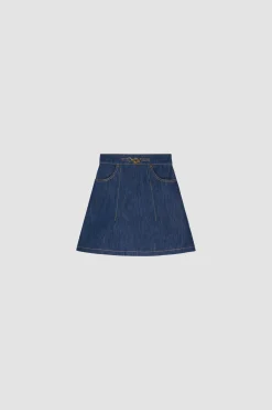 Minirock in A-Linie aus Bio-Denim