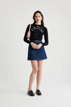 Minirock in A-Linie aus Bio-Denim