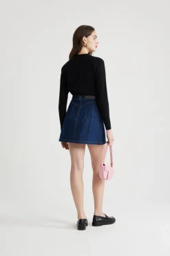Minirock in A-Linie aus Bio-Denim