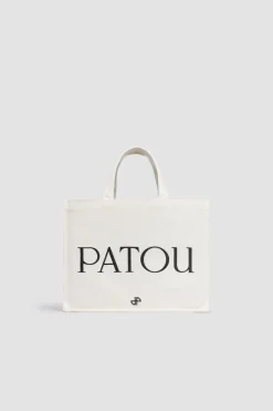 Mittelgroßer Patou Shopper mit Logo aus Baumwollcanvas