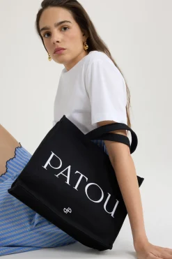 Mittelgroßer Patou Shopper mit Logo aus Baumwollcanvas