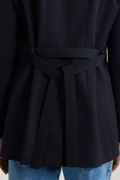 Oversize-Jacke mit Gürtel aus nachhaltigem technischem Wolltwill