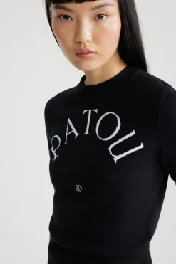 Patou Jacquard-Stricktop aus umweltfreundlichem Baumwollmix