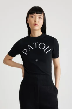 Patou Jacquard-Stricktop aus umweltfreundlichem Baumwollmix