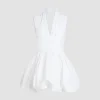Rückenfreies Ballon-Minikleid aus recycelter Faille