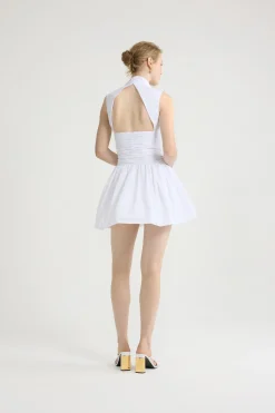 Rückenfreies Ballon-Minikleid aus recycelter Faille