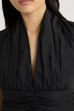 Rückenfreies Ballon-Minikleid aus recycelter Faille