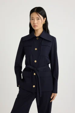 Safari-Jacke aus nachhaltigem technischem Wolltwill