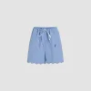 Sommerliche Shorts aus bedrucktem Bio-Baumwollpopeline
