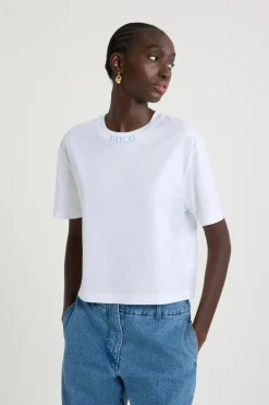 T-Shirt mit aufgesticktem Patou Logo aus Bio-Baumwolle