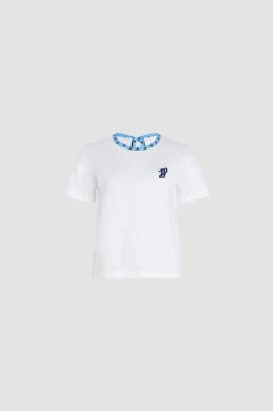 T-Shirt mit kontrastfarbenem Kragen aus Bio-Baumwolle