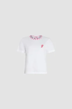 T-Shirt mit kontrastfarbenem Kragen aus Bio-Baumwolle