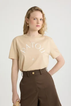 T-Shirt mit Patou Logo und JP-Monogramm aus Bio-Baumwolle