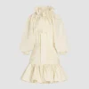 Voluminöses Minikleid mit Ärmeln aus recycelter Faille