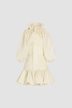 Voluminöses Minikleid mit Ärmeln aus recycelter Faille