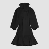 Voluminöses Minikleid mit Ärmeln aus recycelter Faille