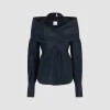 Wickelbluse aus recycelter Faille