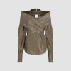 Wickelbluse aus recycelter Faille