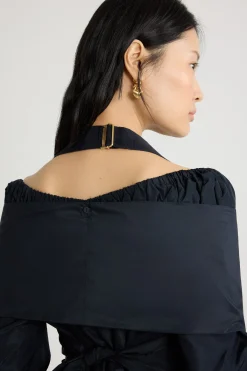 Wickelbluse aus recycelter Faille