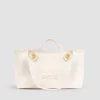 Großer trapezförmiger Patou Shopper mit Logo aus Baumwollcanvas