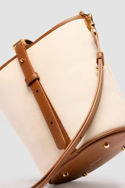 Kleine JP Beuteltasche aus Leder und Canvas